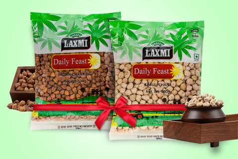 Combo of Big Brown Chana & Kabuli Chana | Pack of 500 gm Each