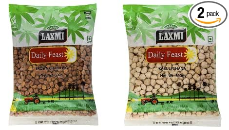 Combo of Big Brown Chana & Kabuli Chana | Pack of 500 gm Each